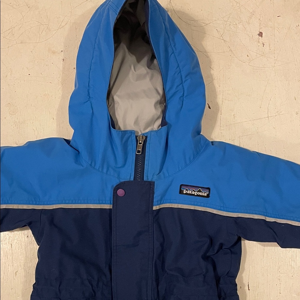 Patagonia blue one piece snowsuit